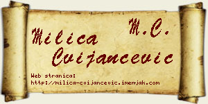 Milica Cvijančević vizit kartica